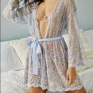 Rya Collection Lace Robe 1X Embroidered Plus Women Lingerie